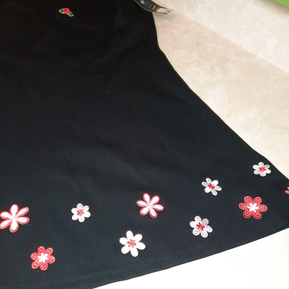 dELiA*s Black Mini Dress with Pink & Red Floral Accents - Picture 8 of 13